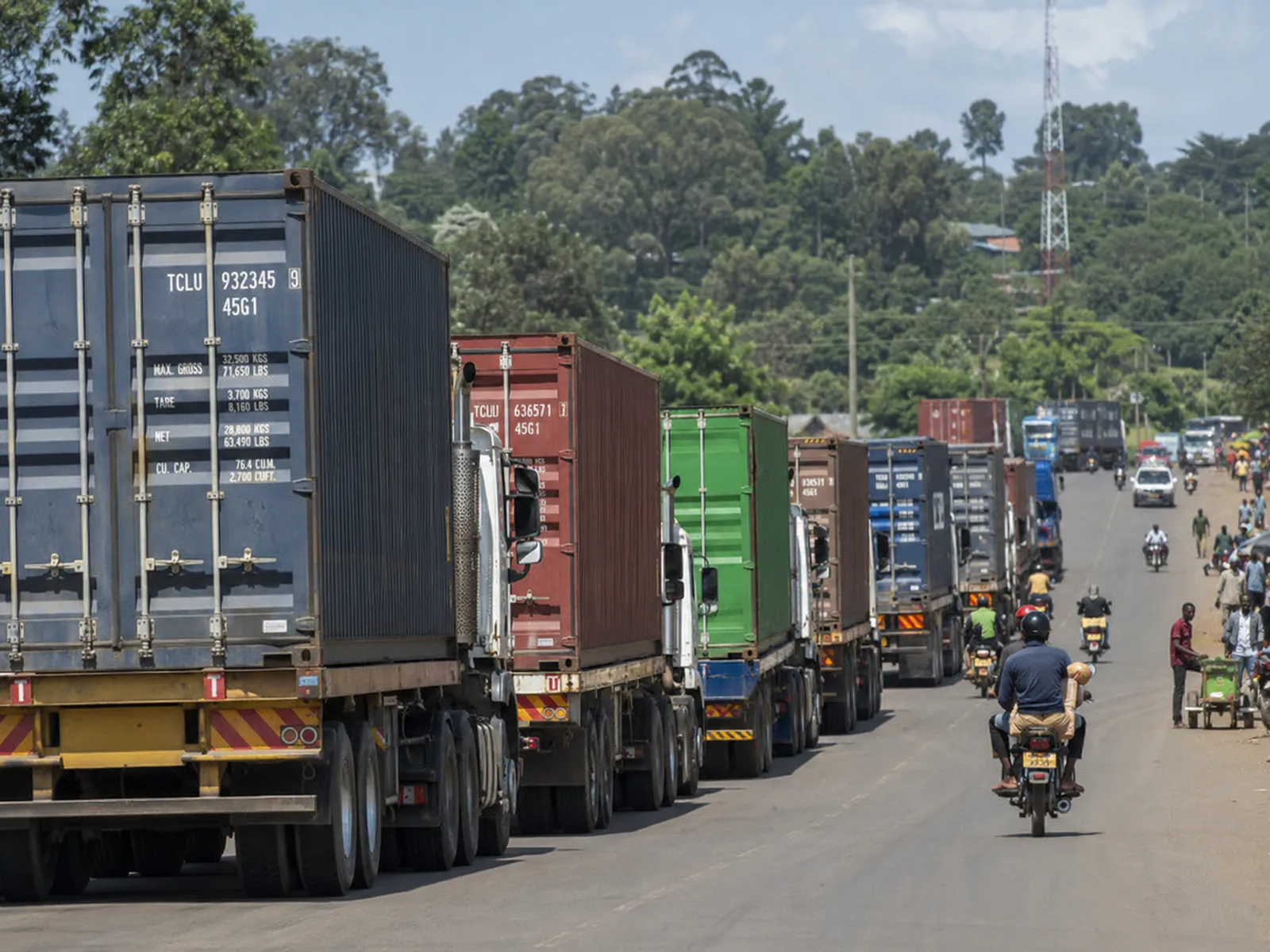 iTrackZen tracking cross-border cargo trucks queued along the Mombasa–Nairobi–Kampala–Juba corridor